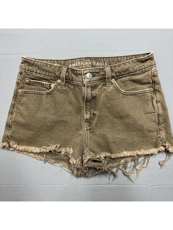 American Eagle Outfitters Pants - American Eagle Women Denim Shorts Cotton Brown Raw Hem Size 6 Casual